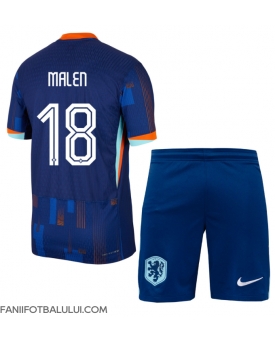 Țările de Jos Donyell Malen #18 Echipament de Fotbal Replică European 2024 Copii Deplasare (+ Șorturi)